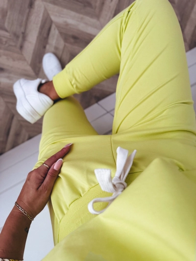 SPODNIE DRESOWE DAMSKIE BASIC LIMONKA SPODNIE DRESOWE DAMSKIE BASIC LIMONKA